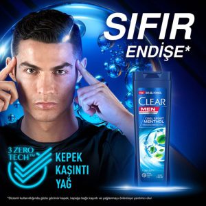Clear Men Kepeğe Karşı Etkili Şampuan Cool Sport Menthol Ferahlatıcı Mentol Etkisi 350 ml