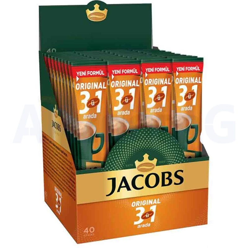 پودر قهوه فوری جاکوبز 3 در 1 مدل اورجینال بسته 40 عددی