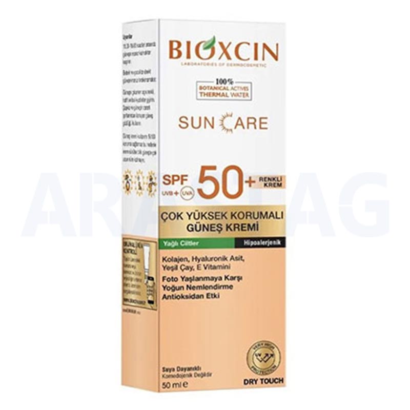کرم ضد آفتاب رنگی بیوکسین +SPF50 مناسب پوست معمولی و خشک 50 میلی
