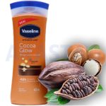 لوسیون بدن کاکائویی وازلین Vaseline مدل cocoa glow مناسب پوست خشک حجم 400 میلی